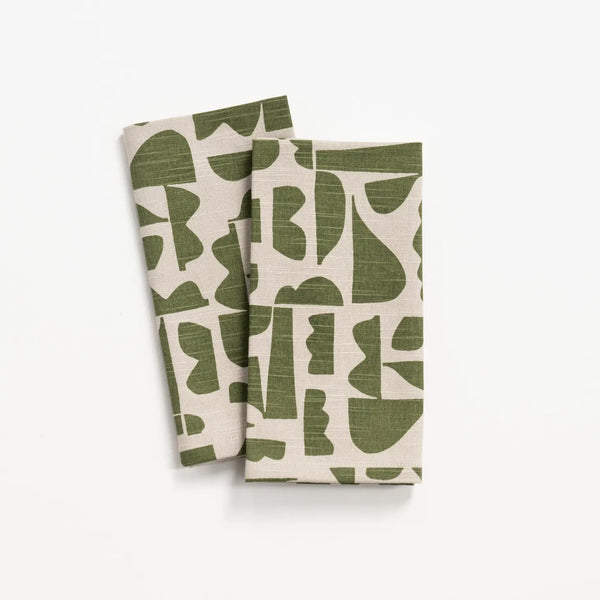 skissa napkin basil by lotta jansdotter made in India 100% cotton