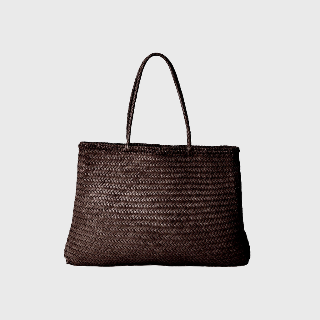 Dragon diffusion sophie tote in dark brown woven leather