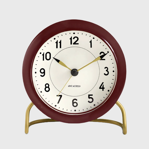 Station alarm clock designed by Arne Jacobsen burgundy