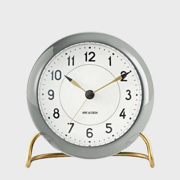 Station alarm clock designed by arne jacobsen grey
