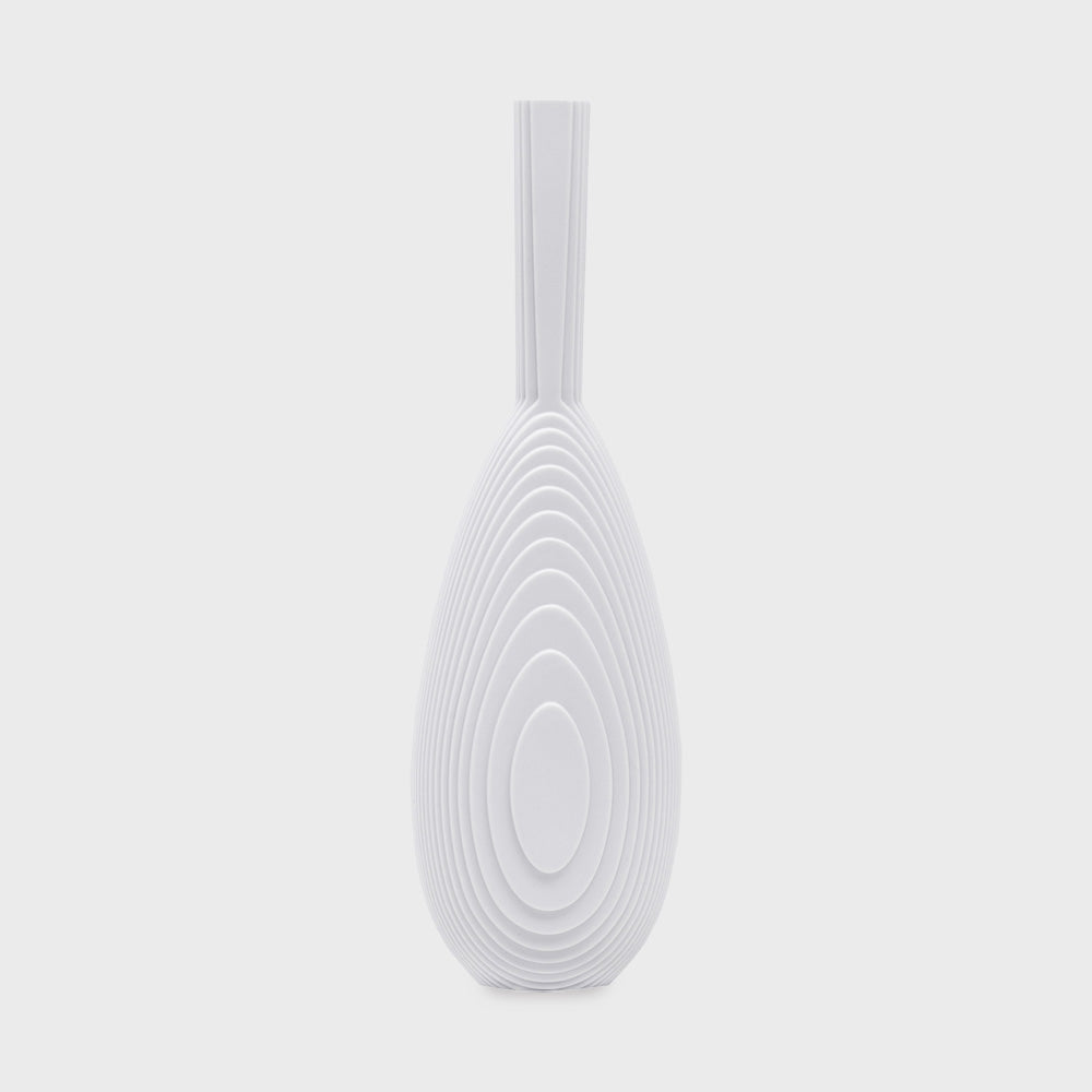 ArchitectMade teardrop vase designed by Vibeke Rytter white porcelain ripple texture