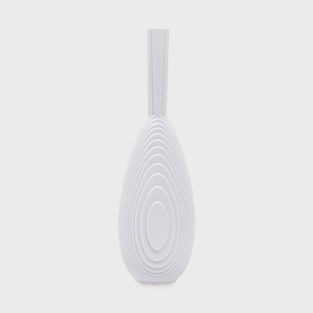 ArchitectMade teardrop vase designed by Vibeke Rytter white porcelain ripple texture