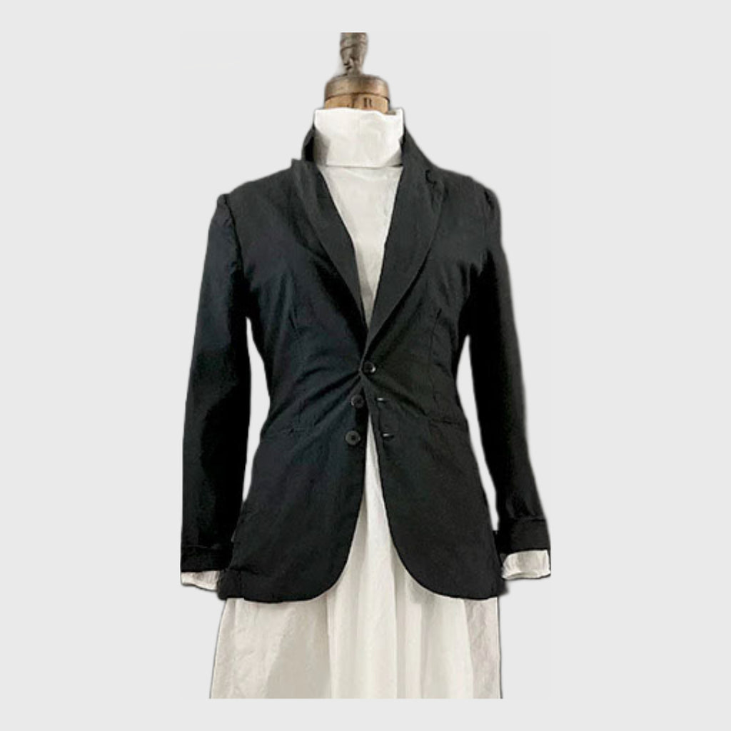 Pip Squeak Chappeau three button blazer double layer cotton black
