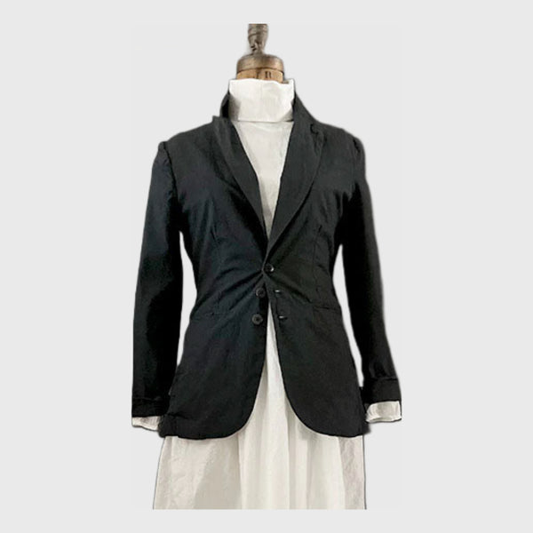 Pip Squeak Chappeau three button blazer double layer cotton black