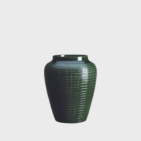 Bergs Potter Willow Glazed Vase in emerald green