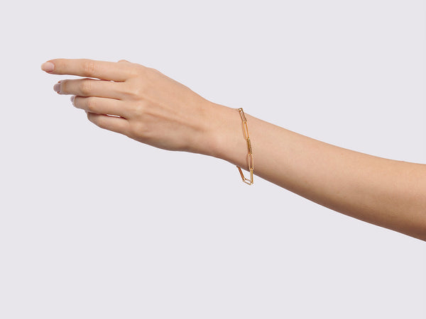 signature 14 gold links rectangular bracelet handmade NYC