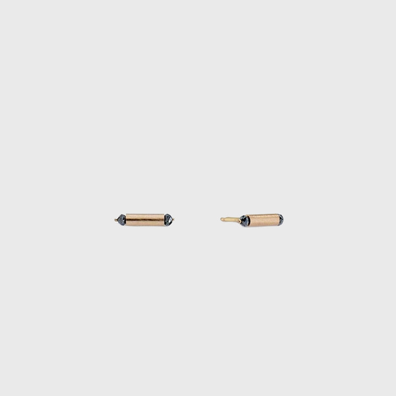petite black diamond 14K gold bar