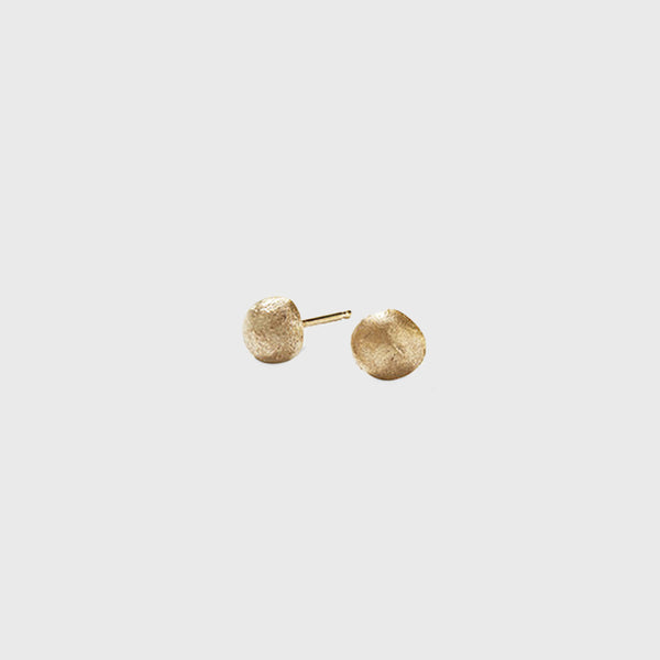 melted 14k gold classic earring small dot handmade NYC