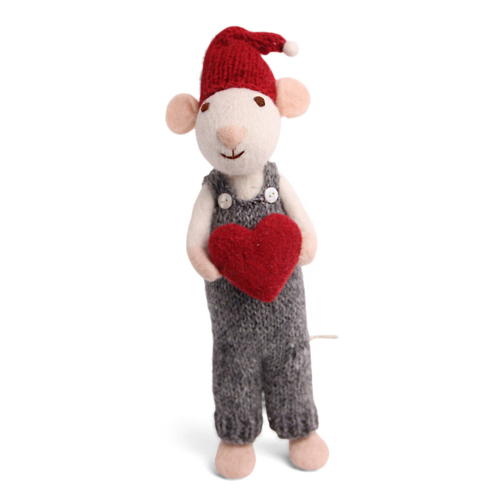 Boy Mouse Doll with Heart