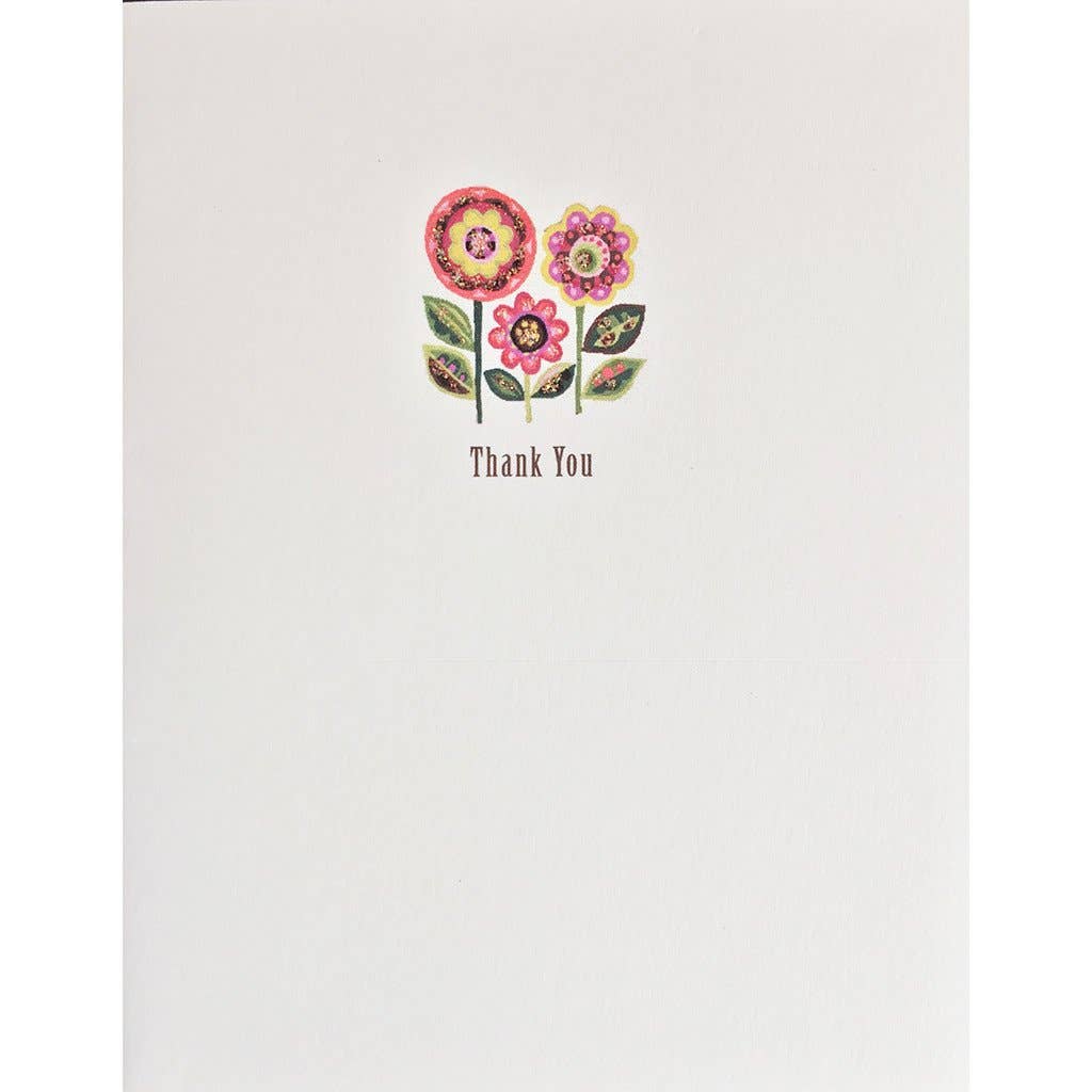 Happy Flowers Thank You Card