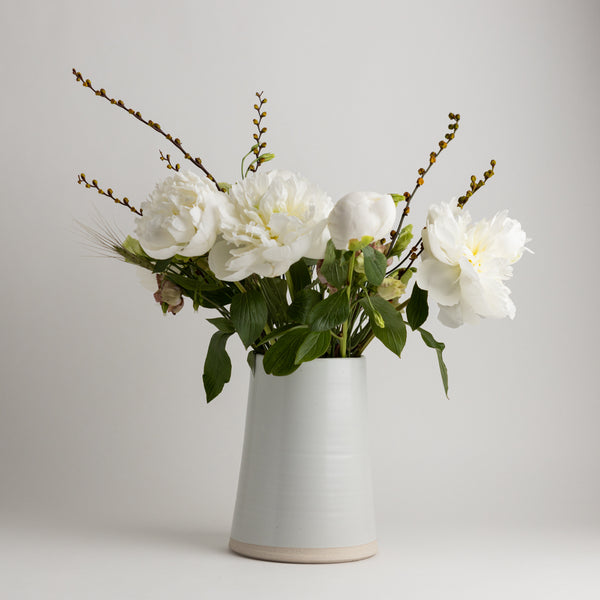 WRF Lab CHL Large minimal vase hand thrown pottery white ceramic glaze handmade in california