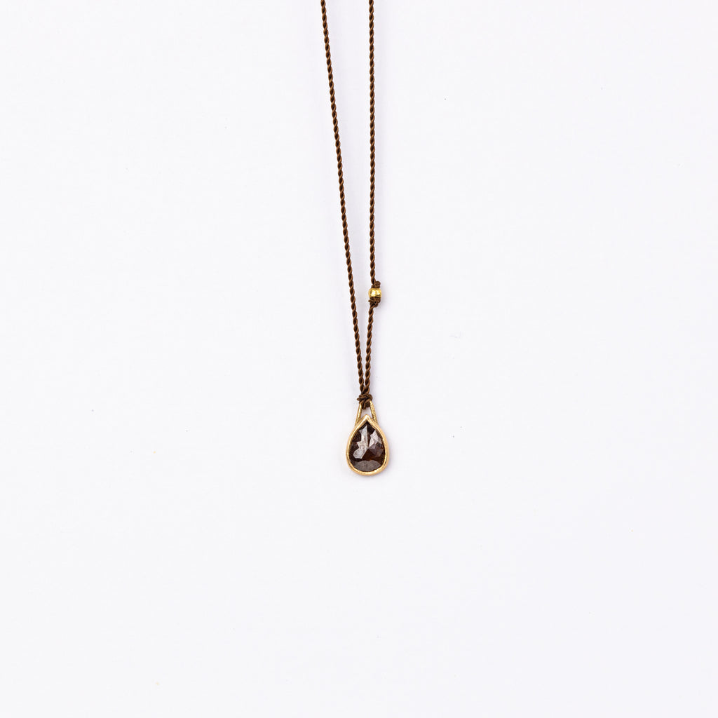 rose cut diamond pendant, Margaret solow simple handmade jewelry 14k gold