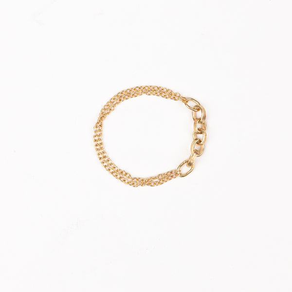 tiny 14 k gold chain links ring