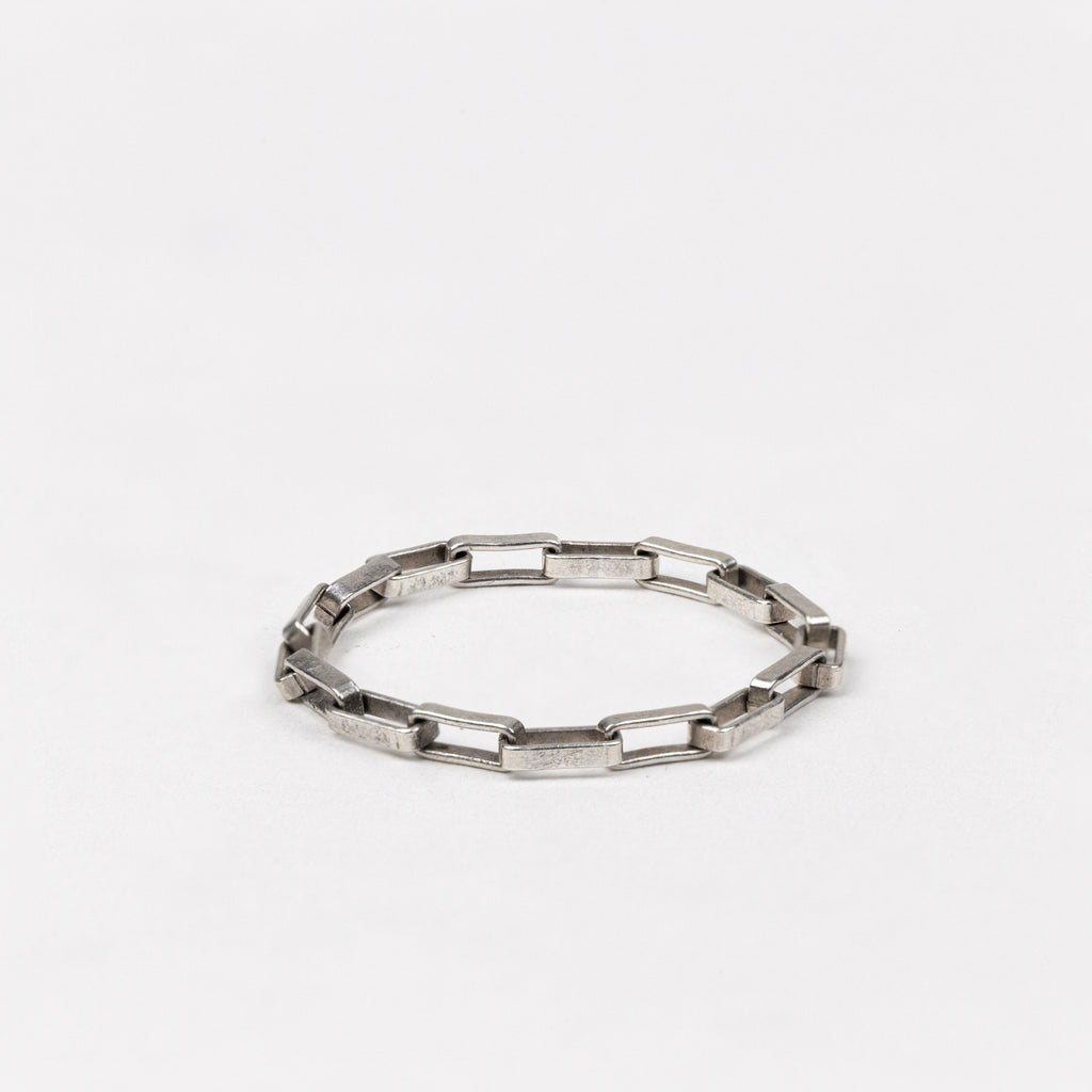 sterling silver box chain ring handmade Nyc