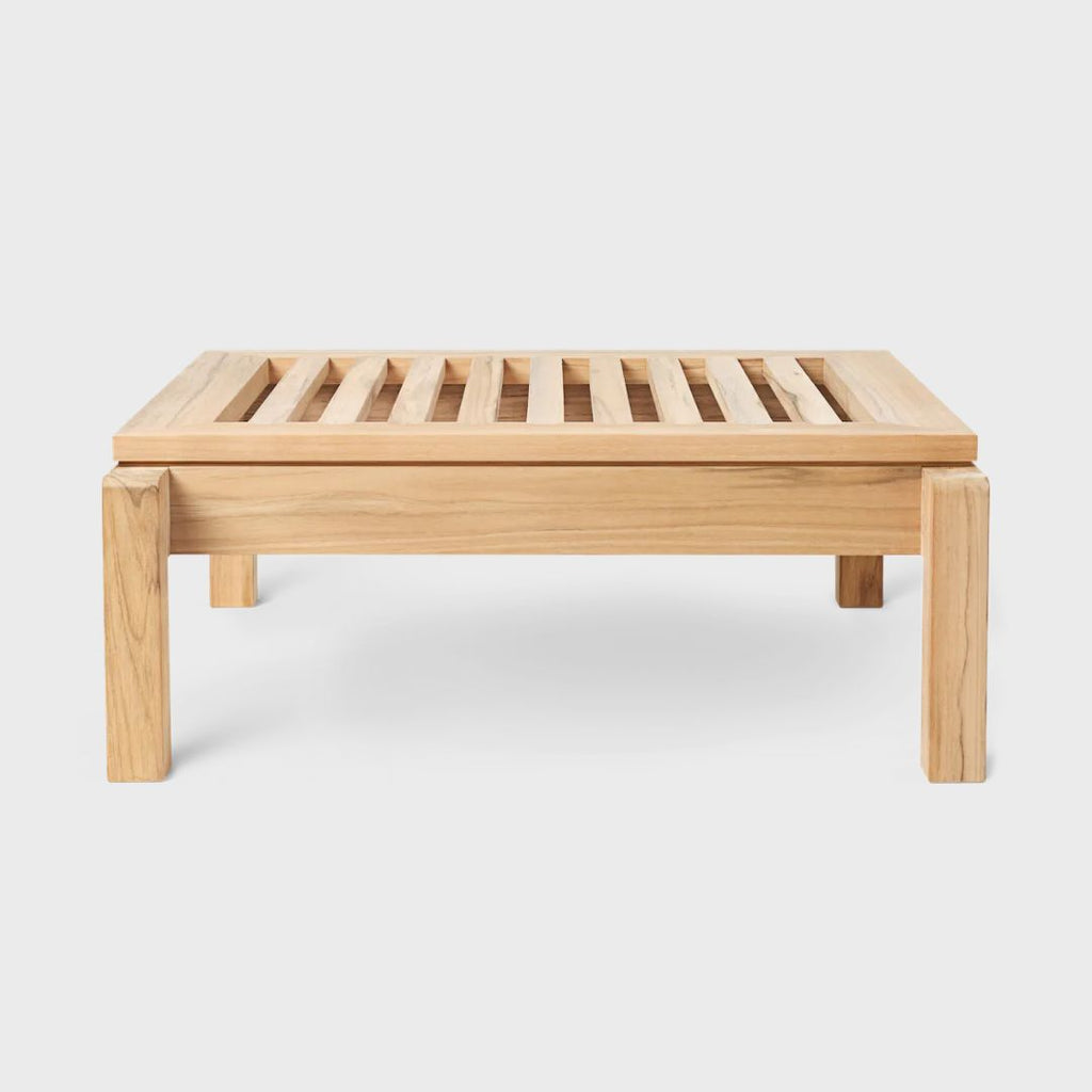 AH604F Outdoor Lounger Footrest, FSC™-certified teak, untreated, Designed by Alfred Homann for Carl Hansen & Søn