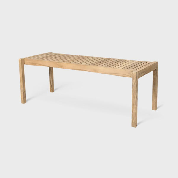 AH912 Outdoor Table Bench, FSC™-certified teak, untreated, Designed by Alfred Homann for Carl Hansen & Søn