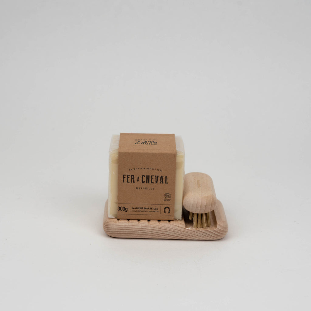 Andree Jardin Fer a Cheval soap dish, nail brush, cleaning, bar soap made in france
