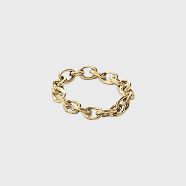 14K gold handmade chain link ring