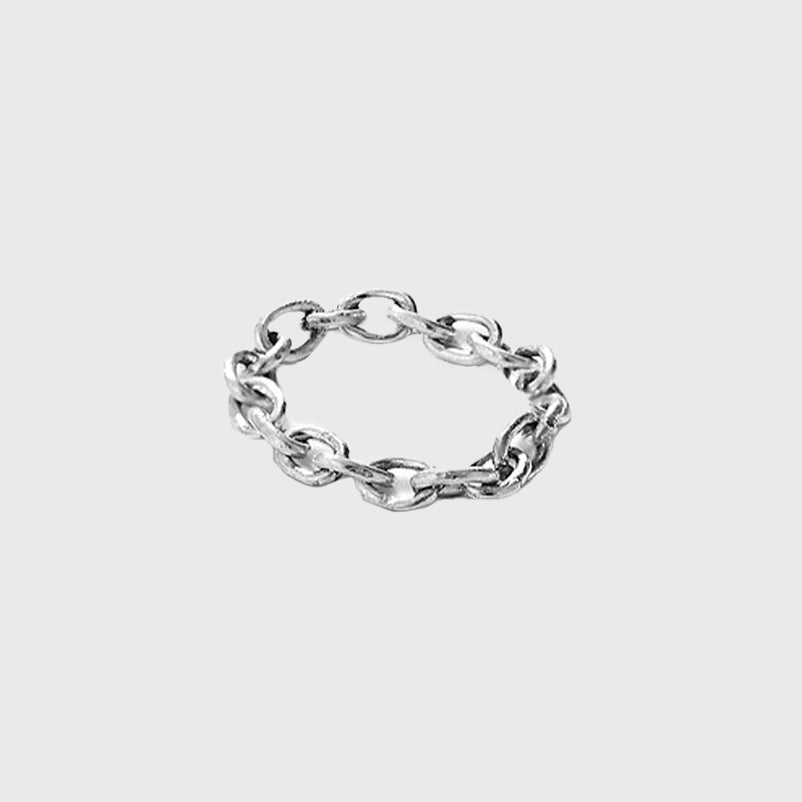 sterling silver chain ring links stacking