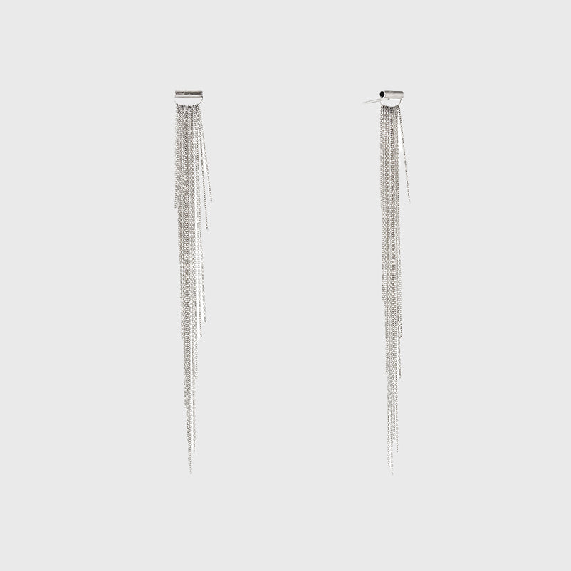 sterling silver 2.5" strands delicate earrings feminine Nyc handmade  