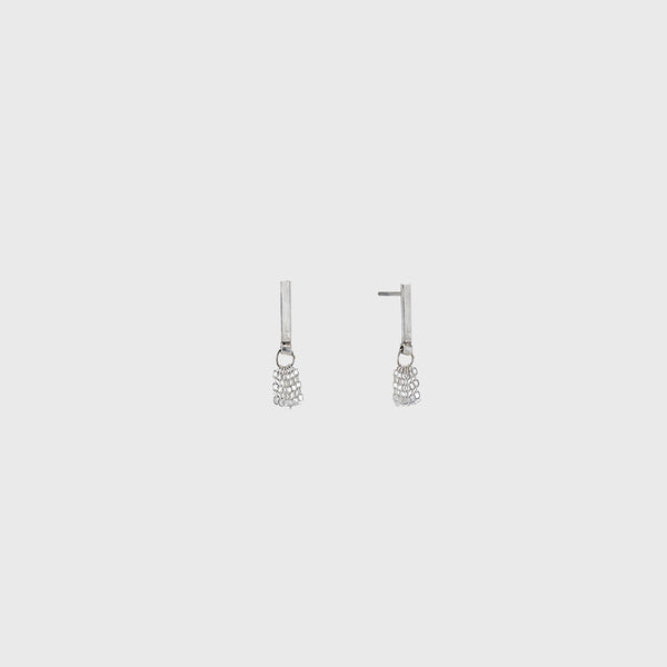 delicate sterling silver hammered bar with fringe handmade Nyc