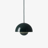 Dark Green &Tradition Flowerpot VP1 9.1" x 6.3" Verner Panton Mid-Century pendant Lighting
