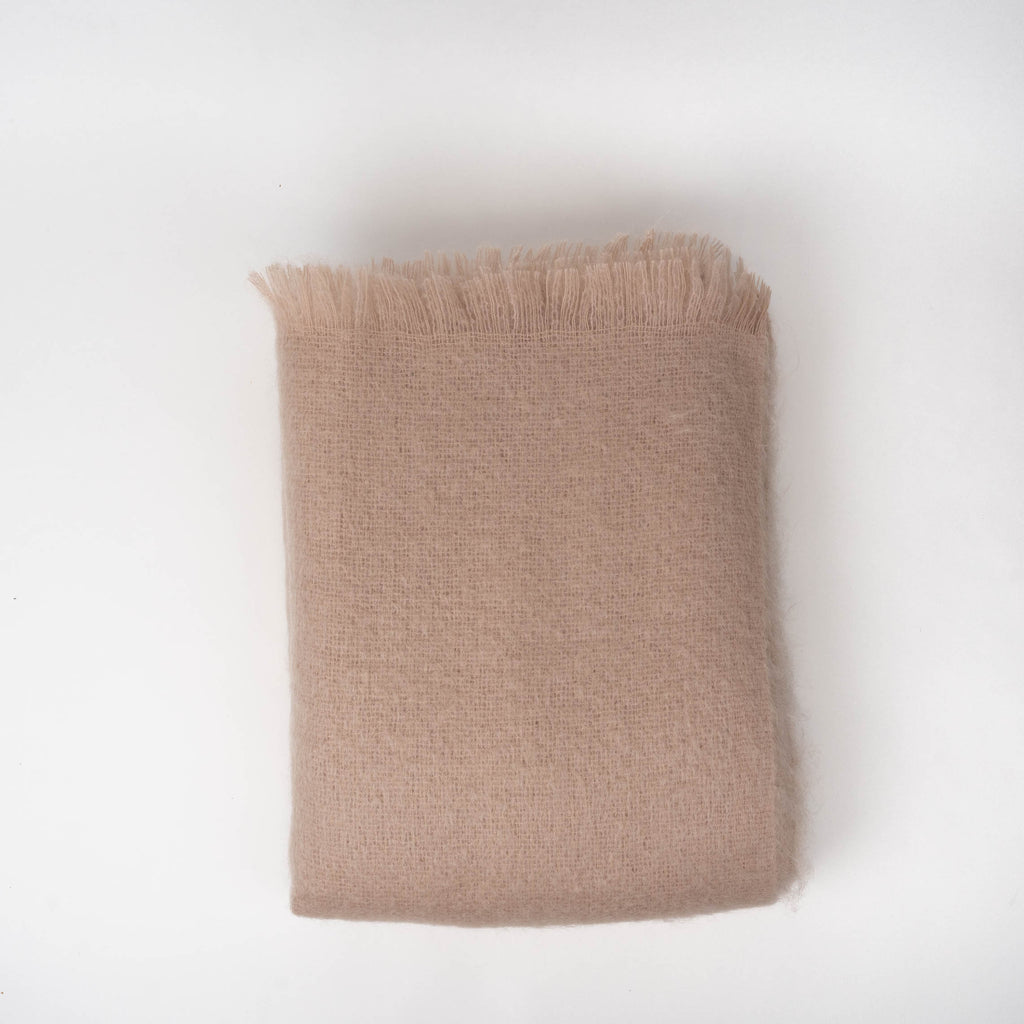 Evangeline mohair throw color rose