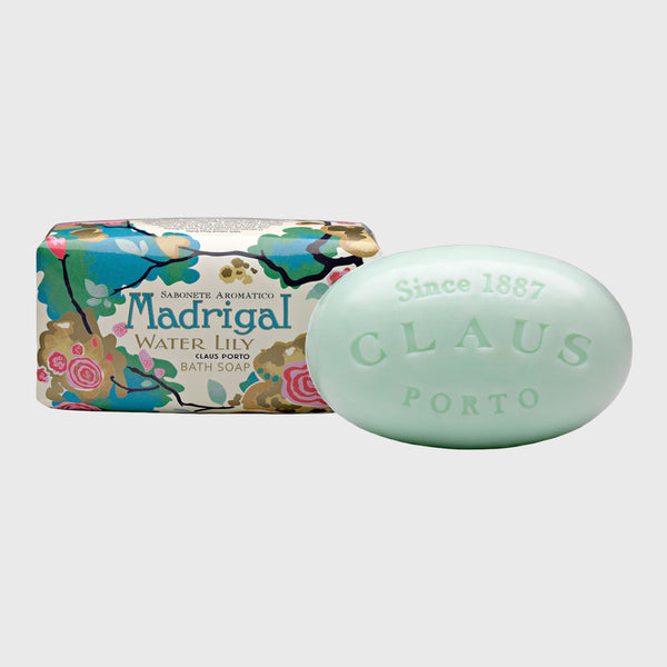 Rose, heliotrope, tarragon, mandarin Lilac, cinnamon, lily of the valley, jasmine, honeysuckle Hyacinth, vanilla, lotus blossom  Made in Portugal hand soap madrigal water lily bath soap claus porto