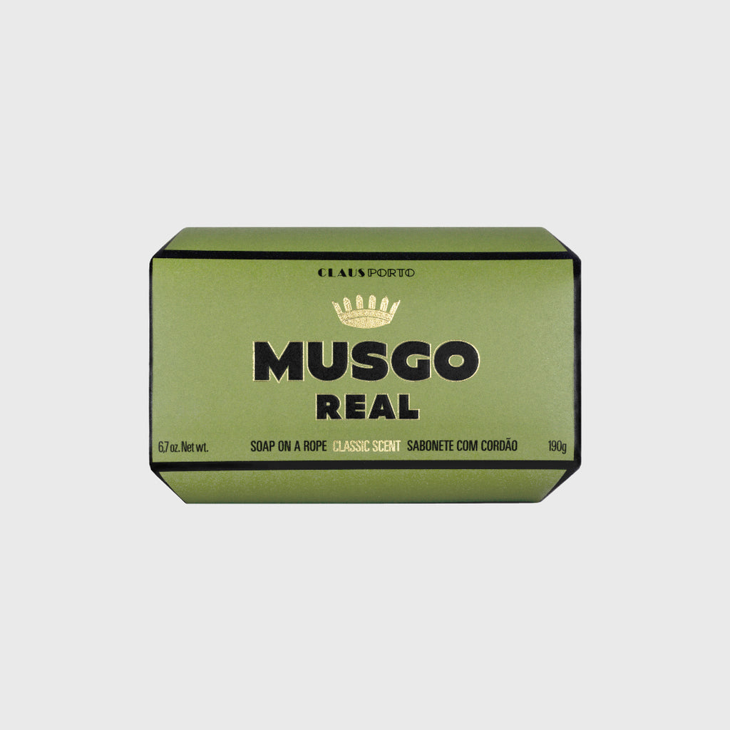 claus porto musgo real classic scent soap on a rope Patchouli, neroli, bergamot Lavender, violet, wood Vetiver, musk made in portugal