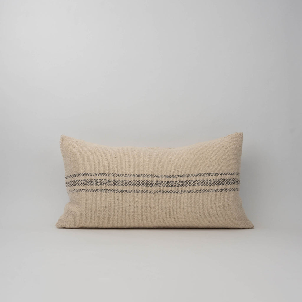 Neem Nevi Lumber pillow natural woven black and tan pillow made in india