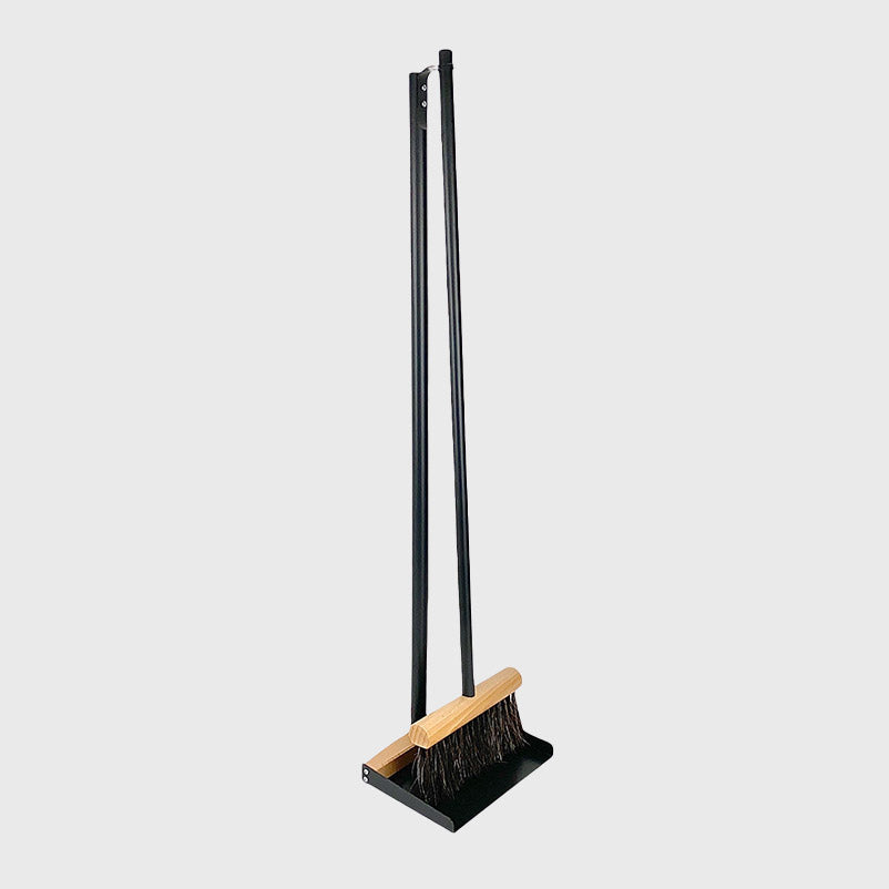 Andree Jardin Mr & Mrs Clynk tall dust pan and broom set black natural materials quality to last made in france