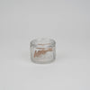 salt pot glass wooden scoop