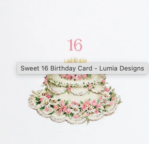 Sweet 16 Birthday Card
