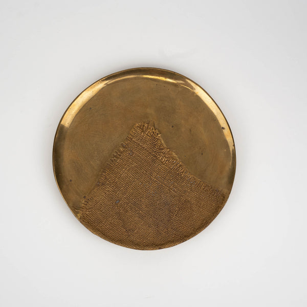 vintage shallow brass bowl decor for ocassional table textile relief