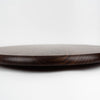 low profile view of walnut lazy susan