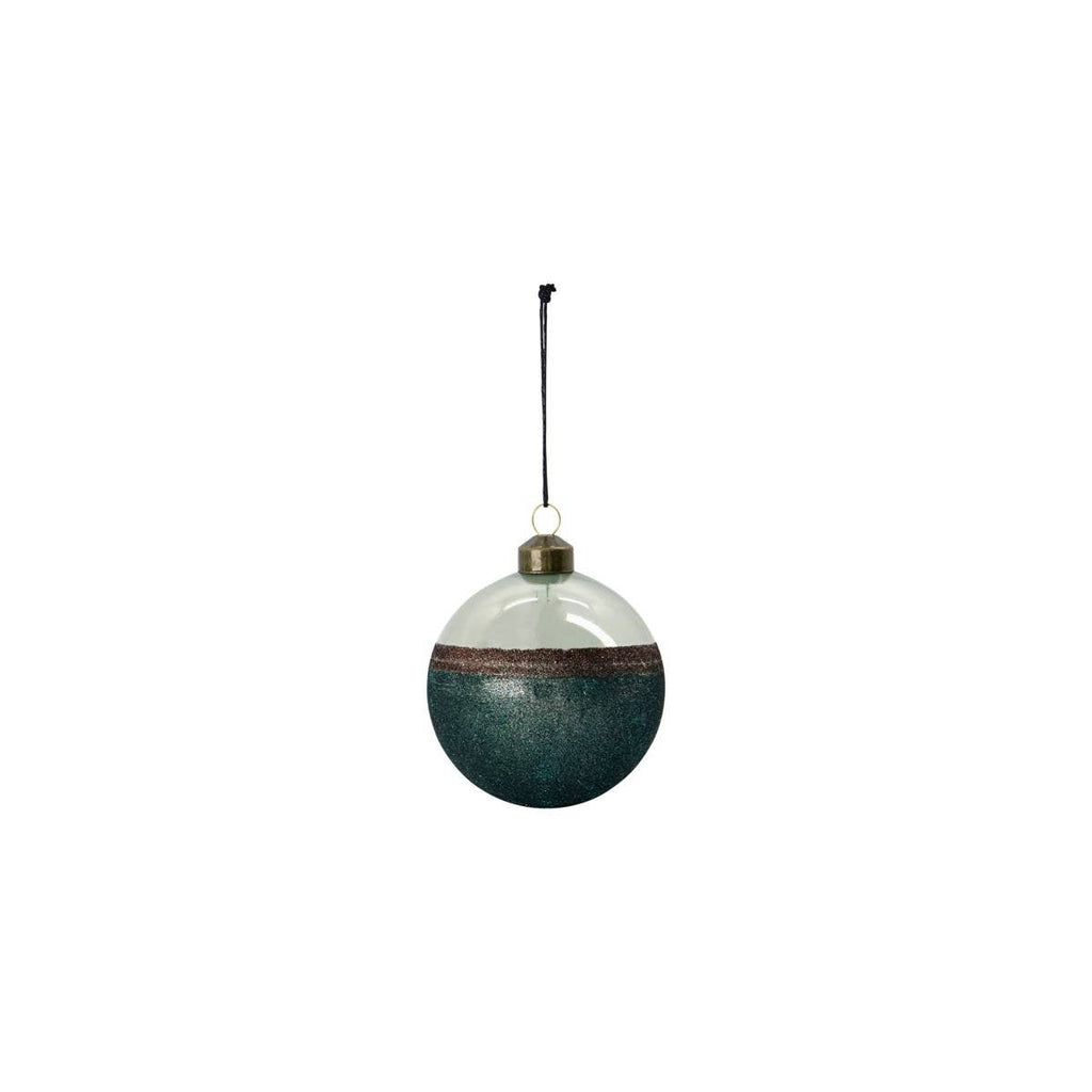Ornament, Round ball with Stripe, Green