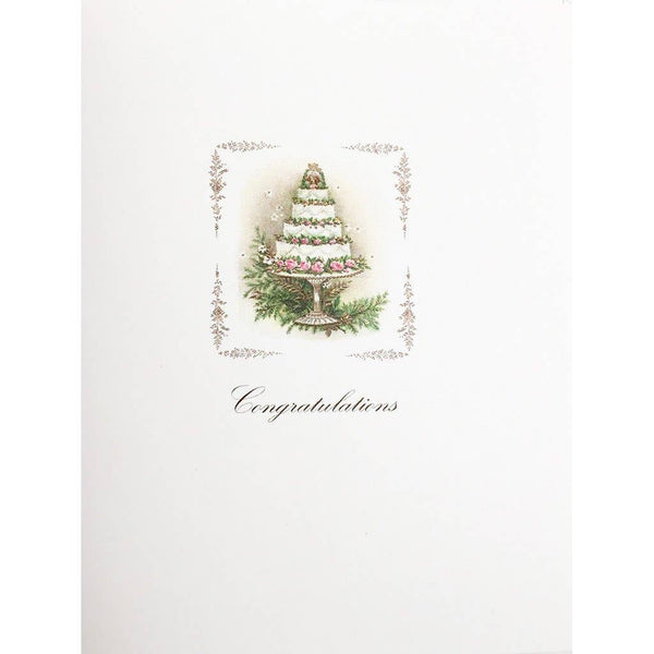 Tiered Cake Roses Wedding Card