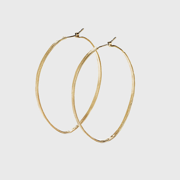 14K gold hammered loops delicate earrings classic