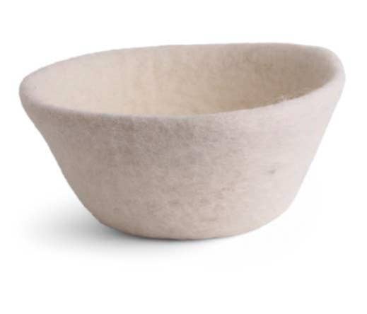 White felt bowl designed by Gry & Sif