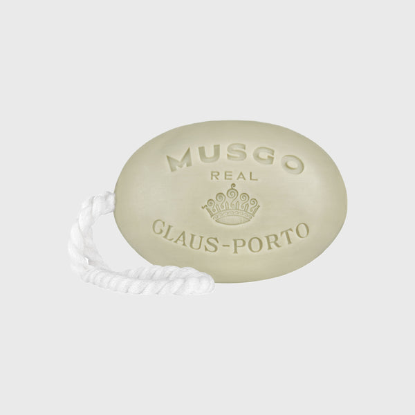 claus porto musgo real classic scent soap on a rope Patchouli, neroli, bergamot Lavender, violet, wood Vetiver, musk made in portugal