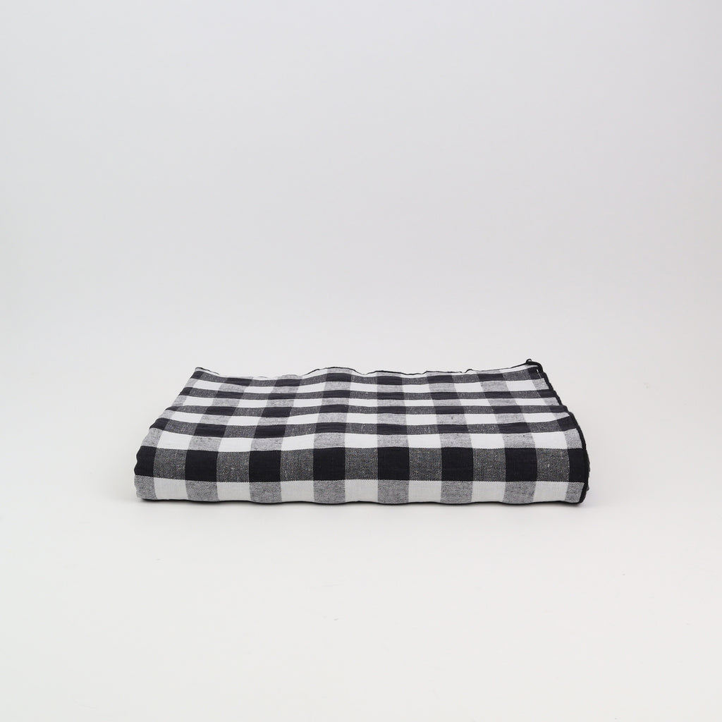 maison de vacances tablecloth bourdon vichy made in france noir