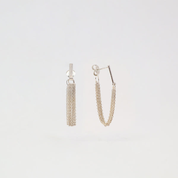 Sarah Macfadden Soraya silver loop chair earrings