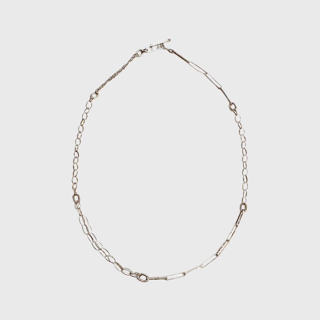 sterling silver rectangle loops delicate necklace feminine Nyc handmade